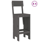 5 Piece Garden Bar Set Grey Solid Wood Pine 3157801
