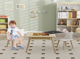 3-Piece Kids Table and Chairs Set with Convertible Desk and Storage Grid, Kids Activity Table for T3398P347724