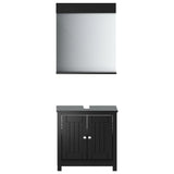 2 Piece Bathroom Furniture Set BERG Black Solid Wood Pine 3206493