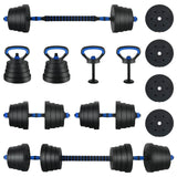 4-in-1 Dumbbell Set 40kg Black and Blue Cement and Iron Sand 3442918