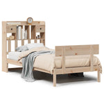 ZNTS Bookcase Bed without Mattress 90x190 cm Single Solid Wood Pine 3321820