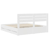 Bed Frame with Drawer White 200 x 200 cm Engineer Wood 3411479