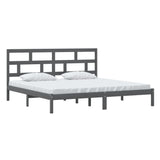 3101240 Bed Frame without Mattress Grey Solid Wood Pine 200x200 cm