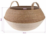 Plant Pot with Handles 2 pcs White 45 x 36 cm 100% Seagrass 42012271
