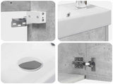 Bathroom Vanity Unit with Tap Concrete Grey 40.5 x 22.5 x 62 cm 889524