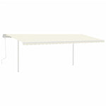 ZNTS Manual Retractable Awning with Posts 6x3 m Cream 3069997