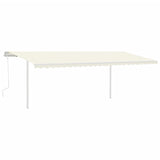 ZNTS Manual Retractable Awning with Posts 6x3 m Cream 3069997