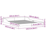Bed Frame White 140 x 220 cm Solid Pine Wood 873374