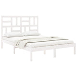 Bed Frame without Mattress White Solid Wood 140x190 cm 3105931