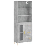 Highboard Concrete Grey 69.5x34x180 cm Engineered Wood 3189497