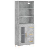 Highboard Concrete Grey 69.5x34x180 cm Engineered Wood 3189497