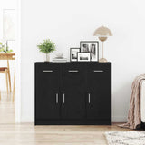 Sideboard Black Oak 91x28x75 cm Engineered Wood 862447
