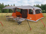 Tunnel Tent with Roof Grey and Orange 427 x 305 x 205 cm 42028671