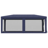Party Tent with 6 Mesh Sidewalls Blue 3x6 m HDPE 319237