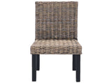 Dining Chair 2 pcs Solid Mahogany Wood Black Wash 42012421