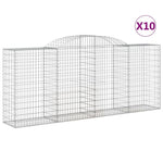 Arched Gabion Baskets 10 pcs 300x50x120/140 cm Galvanised Iron 3146727