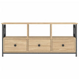 TV Cabinet Sonoma Oak 102x33x45 cm Engineered Wood&Iron 831789