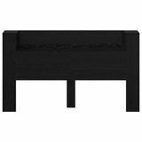 Storage Headboard with LED Black Oak Engineered Wood 3418687