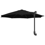 Garden Parasol Black 248 x 248 x 148 cm Polyester and Steel 42003233
