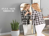 162cm Aluminium Frame Standing Mirror - Black T3398P344868