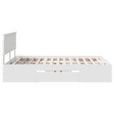 Bed Frame with Headboard White 150 x 200 cm Engineered Wood 3408746
