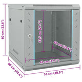 Network Cabinet with Storage Grey 53 x 60 x 60 cm Steel 42017658