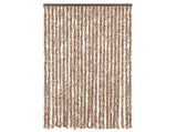 Fly Curtain Beige and Dark Brown 100x200 cm Chenille 377322