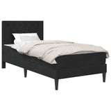 Bed Frame with Mattress with Headboard Black 90 x 190 cm Velvet 3415258