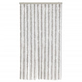 Fly Curtain Light Grey and White 100x230 cm Chenille 377317