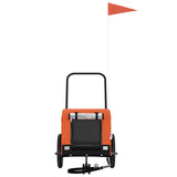 Pet Bike Trailer Orange and Black Oxford Fabric and Iron 94012
