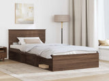 Bed Frame with Headboard Brown Oak 90 x 200 cm Engineered wood 3407937