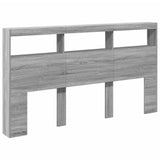 Headboard Cabinet with LED Grey Sonoma 180x17x102 cm 839215