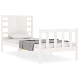 Bed Frame without Mattress White Small Single Solid Wood Pine 3192777