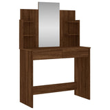 Dressing Table with Mirror Brown Oak 96x39x142 cm 837581