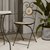 Bistro Chairs Foldable 2 pcs Terracotta and White Ceramic 4003407
