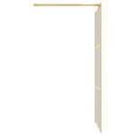 Walk-in Shower Wall with Clear ESG Glass Gold 100x195 cm 154957