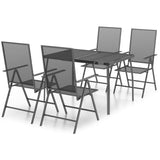 Garden Dining Set Anthracite Steel Large Foldable 3187979