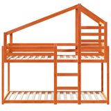Bunk Bed without Mattress Wax Brown 75x190 cm Small Single Solid Wood Pine 3281969