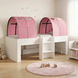 Kids'High Bed Frame with Tunnel White and Pink Engineered Wood 3423536
