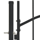 ZNTS Garden Gate Steel 1x1.75 m Black 143059