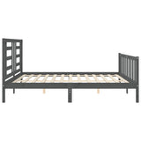 Bed Frame without Mattress Grey 200x200 cm Solid Wood Pine 3192903
