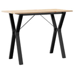 ZNTS Dining Table Y-Frame 100x50x75 cm Solid Wood Pine and Steel 3282719