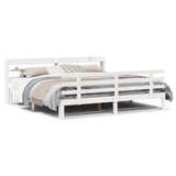 Bed Frame with Headboard without Mattress White 180x200 cm Super King 3306860