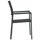 ZNTS 7 Piece Garden Dining Set Black 3099267