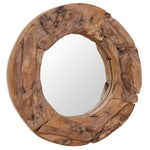 ZNTS Decorative Mirror Teak 60 cm Round 244560