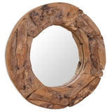 ZNTS Decorative Mirror Teak 60 cm Round 244560