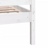 Bed Frame without Mattress White King Size Solid Wood 3100964