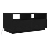 Coffee Table with LED Lights Black Oak 90x49x40 cm 862254