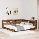 Storage Headboard with Shelf Old Wood 200 cm Engineered Wood 3335475