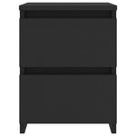 ZNTS Bedside Cabinets 2 pcs Black 30x30x40 cm Engineered Wood 800516